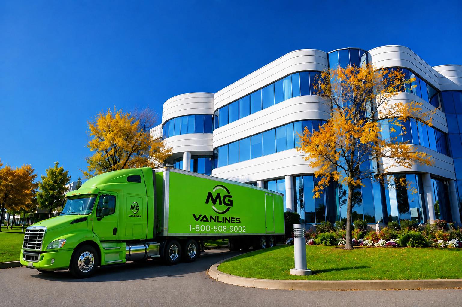MG Vanlines moving truck for corporate relocation services